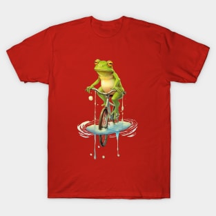 Surreal frog on bicycle T-Shirt